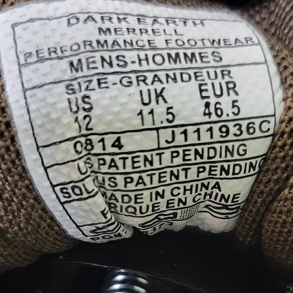 Merrell Dark Earth Performance‎ Shoe sz 12 - Picture 8 of 10